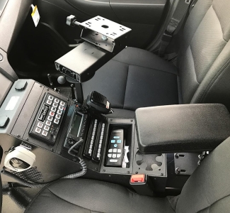 Troy Products 18in Console With Passenger-Seat Slide-Arm Docking Station Mount