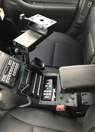 Troy Products 18in Console With Passenger-Seat Slide-Arm Docking Station Mount