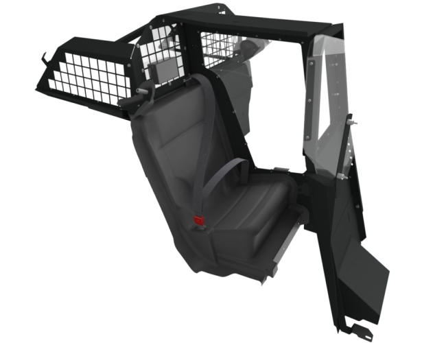 Troy Products 2020+ Ford Police Interceptor UV Single Cell Kit, Officer Safe Seat Belt System and Cargo Partition with Fire Extinguisher Compartment 1