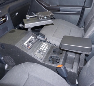 Troy Products 2020 Ford Police Interceptor Utility Specific – 17” sloped console with computer deck