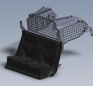 Troy Products 2021+ Chevy Tahoe Plastic Seat With Officer Safe Seat Belt System and Cargo Partition