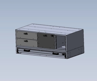 Troy Products Command Post, 44in W x 22in L x 17in H Three Drawer Module with Bottom Map Drawer and Draw-tight Locking Handles