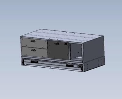 Troy Products Command Post, 44in W x 22in L x 17in H Three Drawer Module with Bottom Map Drawer and Draw-tight Locking Handles