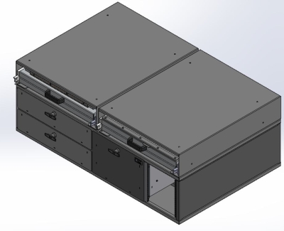 Troy Products Command Post, 48in W x 30in L x 17in H Three Drawer Module with Storage Drawers, Map Drawers, Whiteboard and Draw-tight Locking Handles
