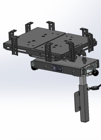 Troy Products Console Side-Mount Computer Mount With Rotating & Extendable Slide-Arm & Standard Laptop Tray