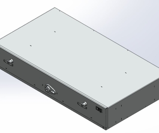 Troy Products Storage Vault, 40in W x 22in L x 6.5in H with two draw-tight locking handles and push-button lock