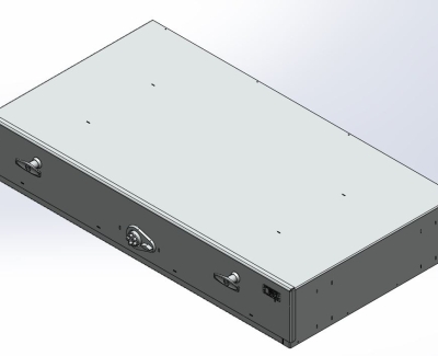 Troy Products Storage Vault, 40in W x 22in L x 6.5in H with two draw-tight locking handles and push-button lock