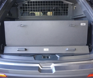 Troy Products Storage Vault, 40in W x 32in L x 12in H with two draw-tight locking handles Installed